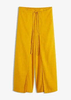 bonprix Bekleidung·Kleider|Hosen|Palazzo-Hose aus luftigem Leinen-Mix ockergold