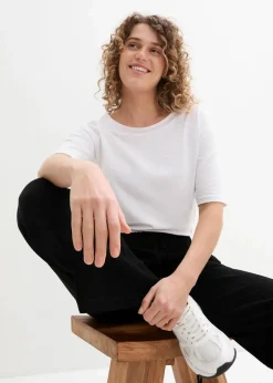 bonprix Bekleidung·Kleider|Hosen|Palazzo-Hose aus reiner Viskose schwarz