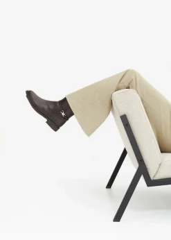 bonprix Bekleidung·Kleider|Nachhaltigere Materialien|Palazzo-Hose in Wolloptik new khaki/wollweiß gestreift