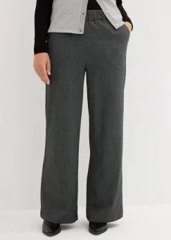 bonprix Bekleidung·Kleider|Hosen|Palazzo-Hose mit Bequembund schwarz/wollweiß meliert