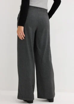 bonprix Bekleidung·Kleider|Hosen|Palazzo-Hose mit Bequembund schwarz/wollweiß meliert