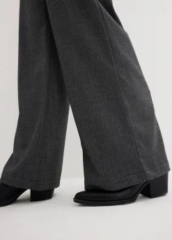 bonprix Bekleidung·Kleider|Hosen|Palazzo-Hose mit Bequembund schwarz/wollweiß meliert