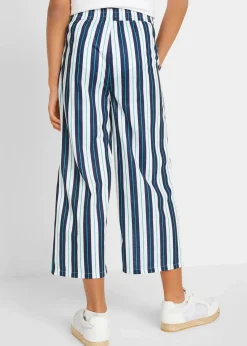 bonprix Mädchen 9-16 Jahre·Hosen & Leggings|Palazzo-Hose mit elastischem Bund dunkelblau/weiß gestreift