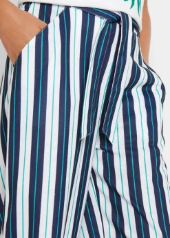 bonprix Mädchen 9-16 Jahre·Hosen & Leggings|Palazzo-Hose mit elastischem Bund dunkelblau/weiß gestreift