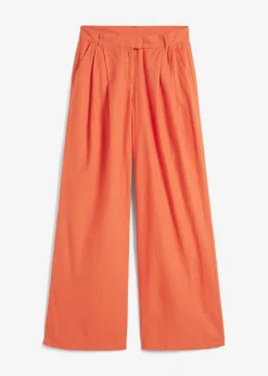 bonprix Hosen|Bekleidung·Kleider|Palazzo-Hose mit Leinen, sehr weit geschnitten kupferorange