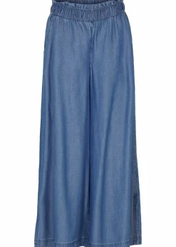 bonprix Bekleidung·Kleider|Hosen|Palazzo-Hose mit Seitenschlitz, 7/8 Länge blau denim