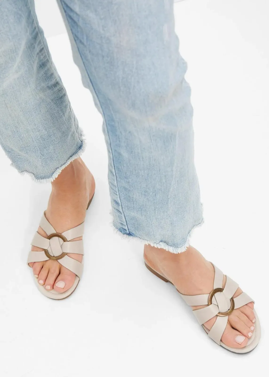 bonprix Sommerschuhe|Pantoletten natur