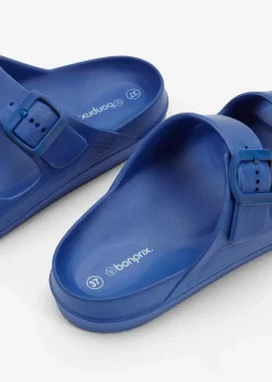 bonprix Strandmode|Sommerschuhe|Pantoletten aus wasserabweisendem Material gletscherblau