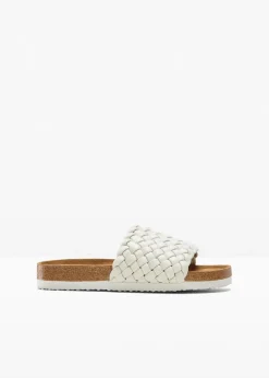 bonprix Sommerschuhe|Pantoletten in Flechtoptik beige