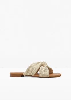 bonprix Sommerschuhe|Pantoletten mit Knoten beige