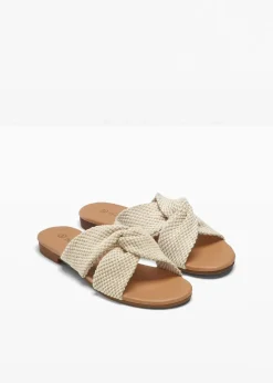 bonprix Sommerschuhe|Pantoletten mit Knoten beige
