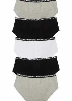 bonprix Mehrfachpacks|Mädchen·Unterwäsche|Panty mit weicher Baumwolle (5er-Pack) schwarz/weiß/hellgrau meliert