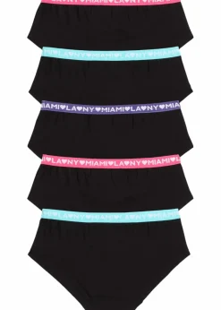 bonprix Mehrfachpacks|Mädchen·Unterwäsche|Panty mit weicher Bio-Baumwolle (5er Pack) schwarz