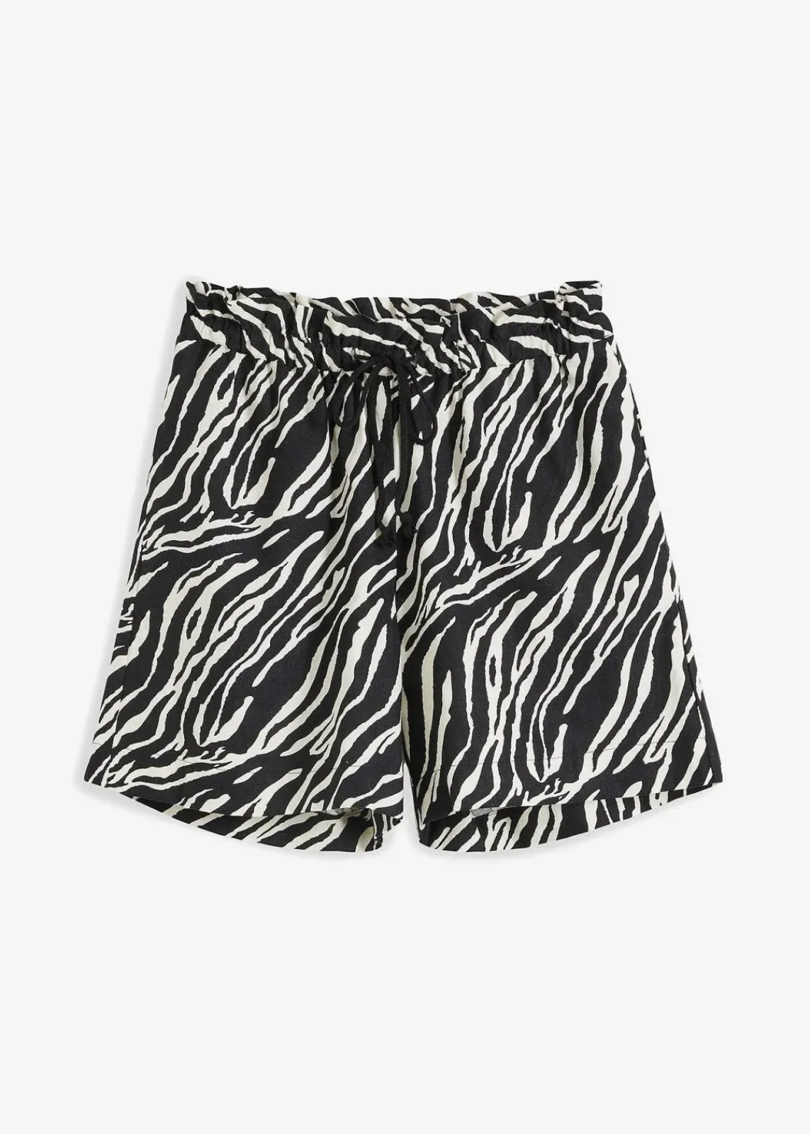 bonprix Bekleidung·Outdoorbekleidung|Bekleidung·Kleider|Paperbag Shorts mit Schnürung schwarz/natur zebra bedruckt