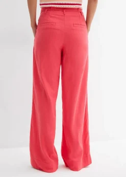 bonprix Hosen|Bekleidung·Kleider|Paperbag-Hose aus luftigem Leinen-Mix paradiespink