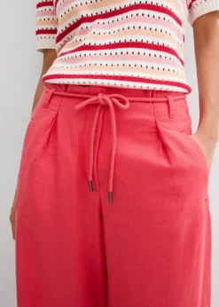 bonprix Hosen|Bekleidung·Kleider|Paperbag-Hose aus luftigem Leinen-Mix paradiespink