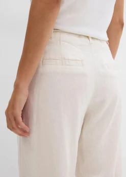 bonprix Bekleidung·Kleider|Hosen|Paperbag-Hose aus luftigem Leinen-Mix naturbeige