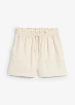 bonprix Hosen|Shorts|Paperbag-Shorts aus fließendem Lyocell-Mix cremeweiß