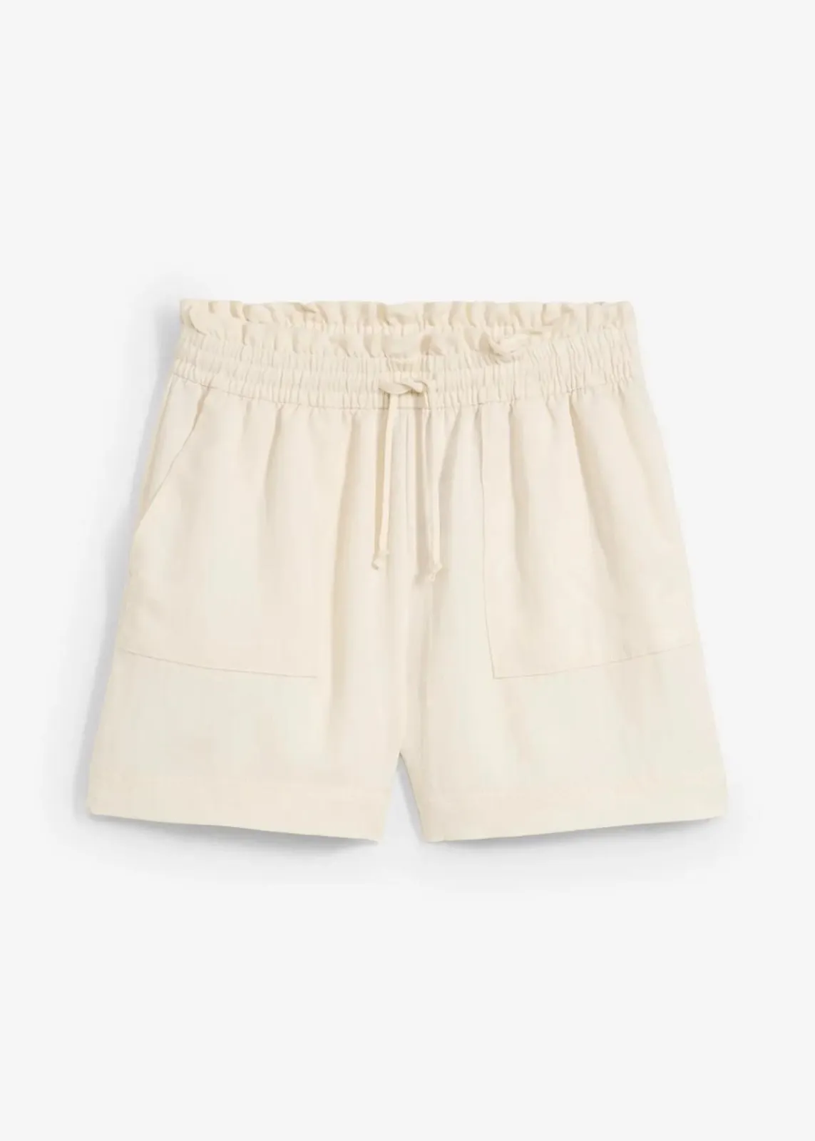 bonprix Hosen|Shorts|Paperbag-Shorts aus fließendem Lyocell-Mix cremeweiß