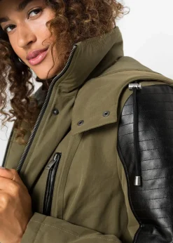 bonprix Bekleidung·Hosen|Jacken & Mäntel|Parka khakigrün/schwarz