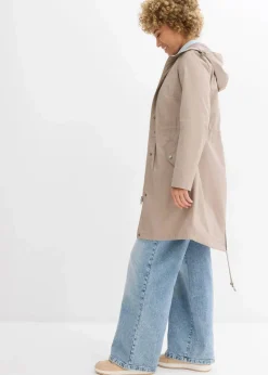 bonprix Jacken & Mäntel|Parka mit Kapuze taupe