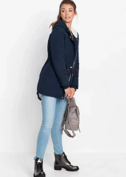 bonprix Jacken & Mäntel|Bekleidung·Hosen|Parka mit Teddy-Futter dunkelblau