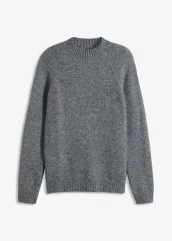 bonprix Große Größen|Pullover & Strickjacken|pflegeleichter Grobstrick-Pullover grau meliert