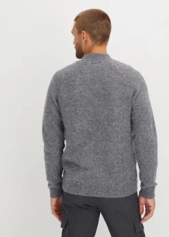 bonprix Große Größen|Pullover & Strickjacken|pflegeleichter Grobstrick-Pullover grau meliert