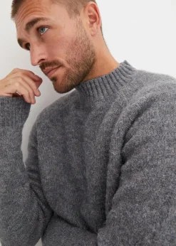 bonprix Große Größen|Pullover & Strickjacken|pflegeleichter Grobstrick-Pullover grau meliert