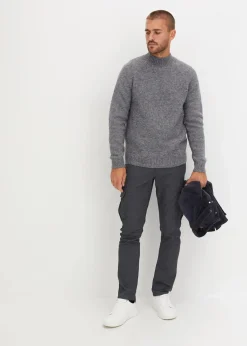 bonprix Große Größen|Pullover & Strickjacken|pflegeleichter Grobstrick-Pullover grau meliert