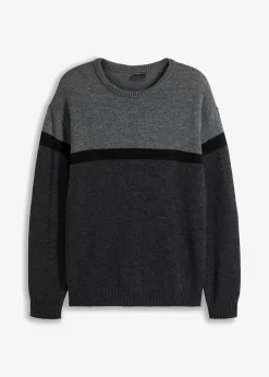 pflegeleichter Rundhalspullover im Colourblocking-Design|bonprix Online