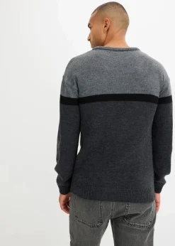 pflegeleichter Rundhalspullover im Colourblocking-Design|bonprix Online