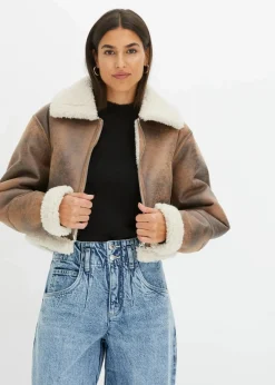 Pilotenjacke aus Lammfellimitat|bonprix Best