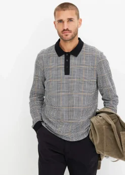 Piqué Polo-Langarmshirt aus Bio-Baumwolle|bonprix Best