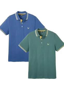Piqué-Poloshirt aus reiner Baumwolle (2er Pack)|bonprix New