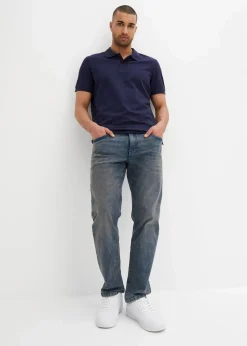 bonprix Große Größen|Basics|Piqué-Poloshirt aus reiner Bio-Baumwolle dunkelblau