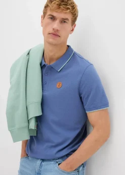 bonprix Shirts & Polos|Große Größen|Piqué-Poloshirt aus reiner Bio-Baumwolle jeansblau