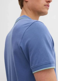 bonprix Shirts & Polos|Große Größen|Piqué-Poloshirt aus reiner Bio-Baumwolle jeansblau