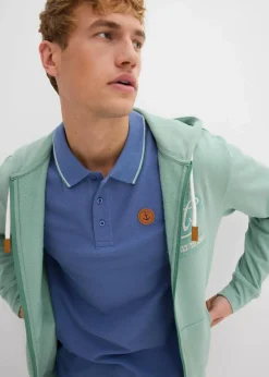 bonprix Shirts & Polos|Große Größen|Piqué-Poloshirt aus reiner Bio-Baumwolle jeansblau