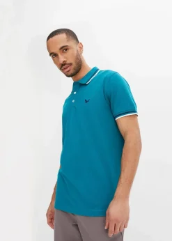 bonprix Shirts & Polos|Große Größen|Piqué-Poloshirt aus reiner Baumwolle (2er Pack) kobalttürkis+dunkelblau