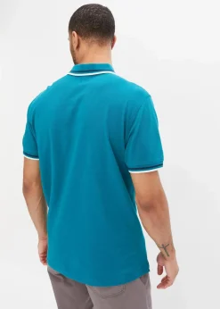 bonprix Shirts & Polos|Große Größen|Piqué-Poloshirt aus reiner Baumwolle (2er Pack) kobalttürkis+dunkelblau