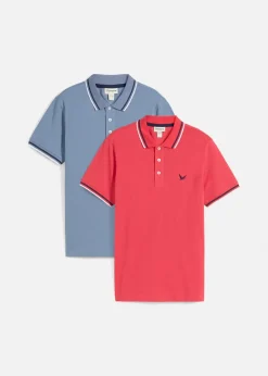 Piqué-Poloshirt aus reiner Baumwolle (2er Pack)|bonprix Clearance