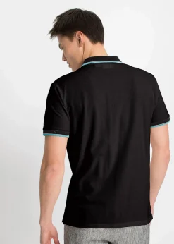 bonprix Shirts & Polos|Basics|Piqué-Poloshirt aus reiner Baumwolle (3er Pack) türkis + weiß + schwarz