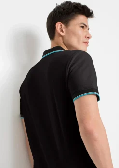 bonprix Shirts & Polos|Basics|Piqué-Poloshirt aus reiner Baumwolle (3er Pack) türkis + weiß + schwarz