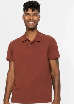 bonprix Shirts & Polos|Basics|Piqué-Poloshirt aus reiner Bio-Baumwolle mahagonibraun