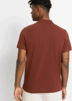 bonprix Shirts & Polos|Basics|Piqué-Poloshirt aus reiner Bio-Baumwolle mahagonibraun