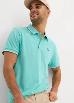bonprix Shirts & Polos|Basics|Piqué-Poloshirt aus reiner Bio-Baumwolle pazifikgrün