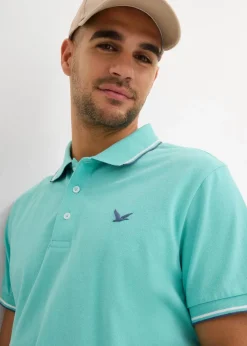 bonprix Shirts & Polos|Basics|Piqué-Poloshirt aus reiner Bio-Baumwolle pazifikgrün
