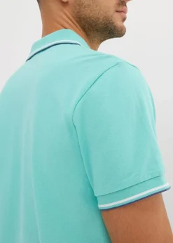 bonprix Shirts & Polos|Basics|Piqué-Poloshirt aus reiner Bio-Baumwolle pazifikgrün