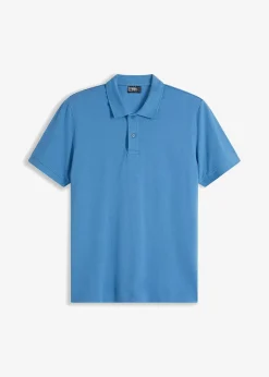 bonprix Shirts & Polos|Basics|Piqué-Poloshirt aus reiner Bio-Baumwolle kristallblau